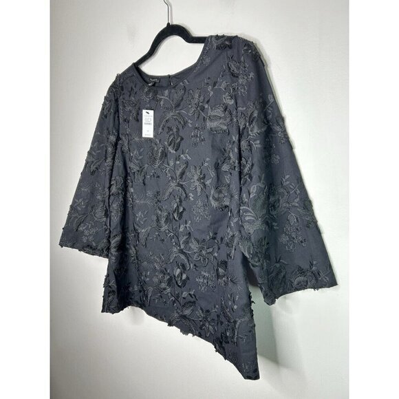 Talbots Embroidered Black Floral Blouse Womens Top Size 14 NWT - Picture 5 of 13